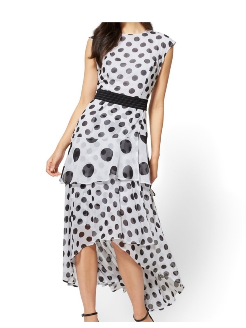 NY&C maxi high-low polka dot dress